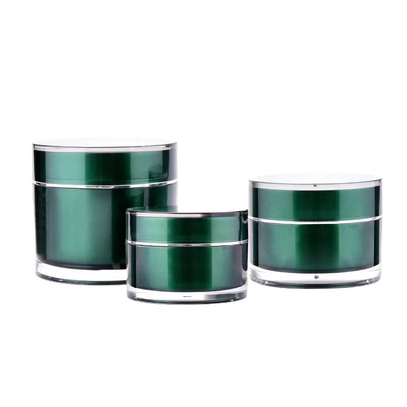 China cosmetic container manufacturer luxury 15ml cylinder packaging jar 50ml acrylic jar 30ml acrylic jar