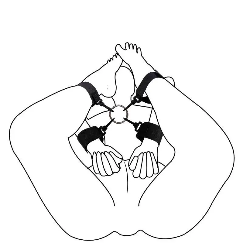 SHUNQU Sm Roleplay Restraint Slave Nylon Cross Handcuffs Ankle Cuffs Bondage O Ring Removable Connect Hook