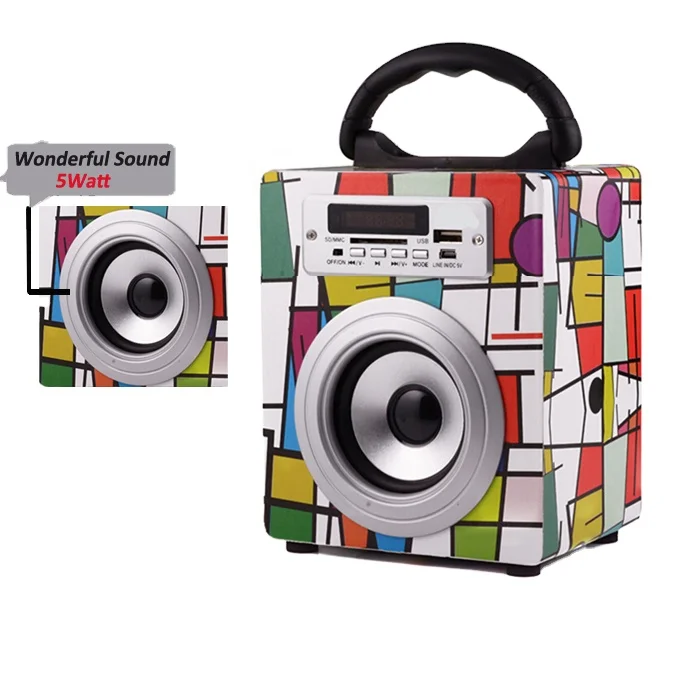 mini desktop speaker Wireless wooden speaker cabinet with karaoke microphone