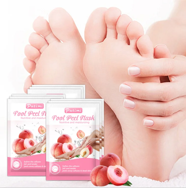Маска для ног от частного бренда пилинг отшелушивающая персиковая