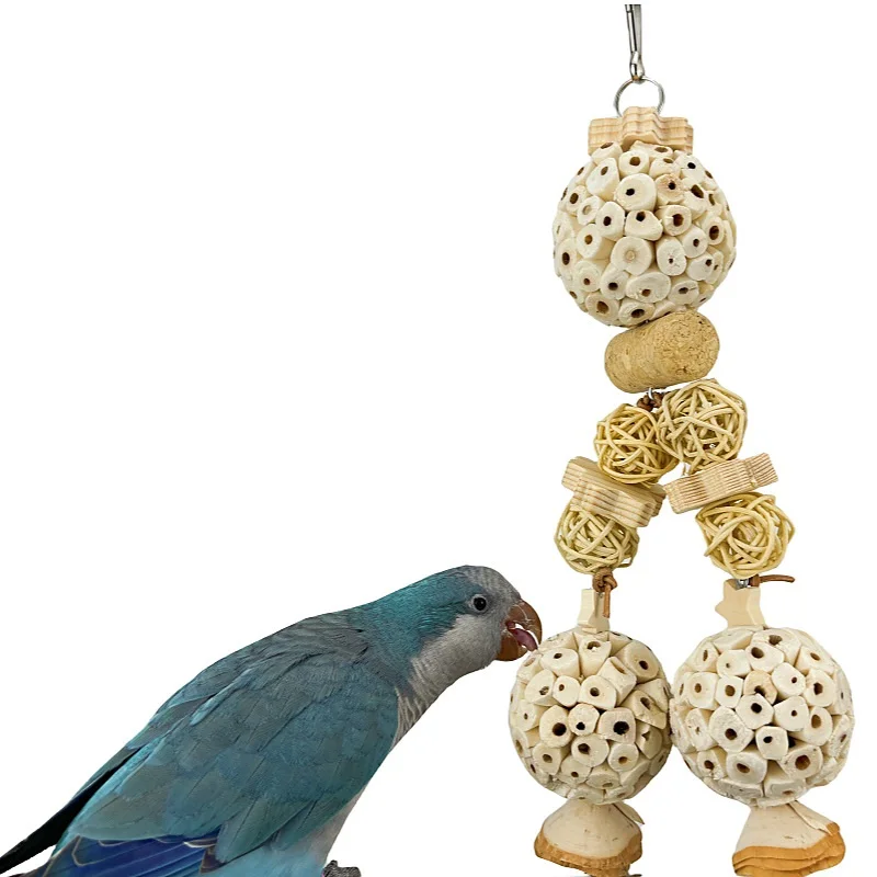 Bird Toys Natural Sola Balls Soft Chew Shred Foraging Toy for Parrot Parrotlet Budgie Finch Macaw