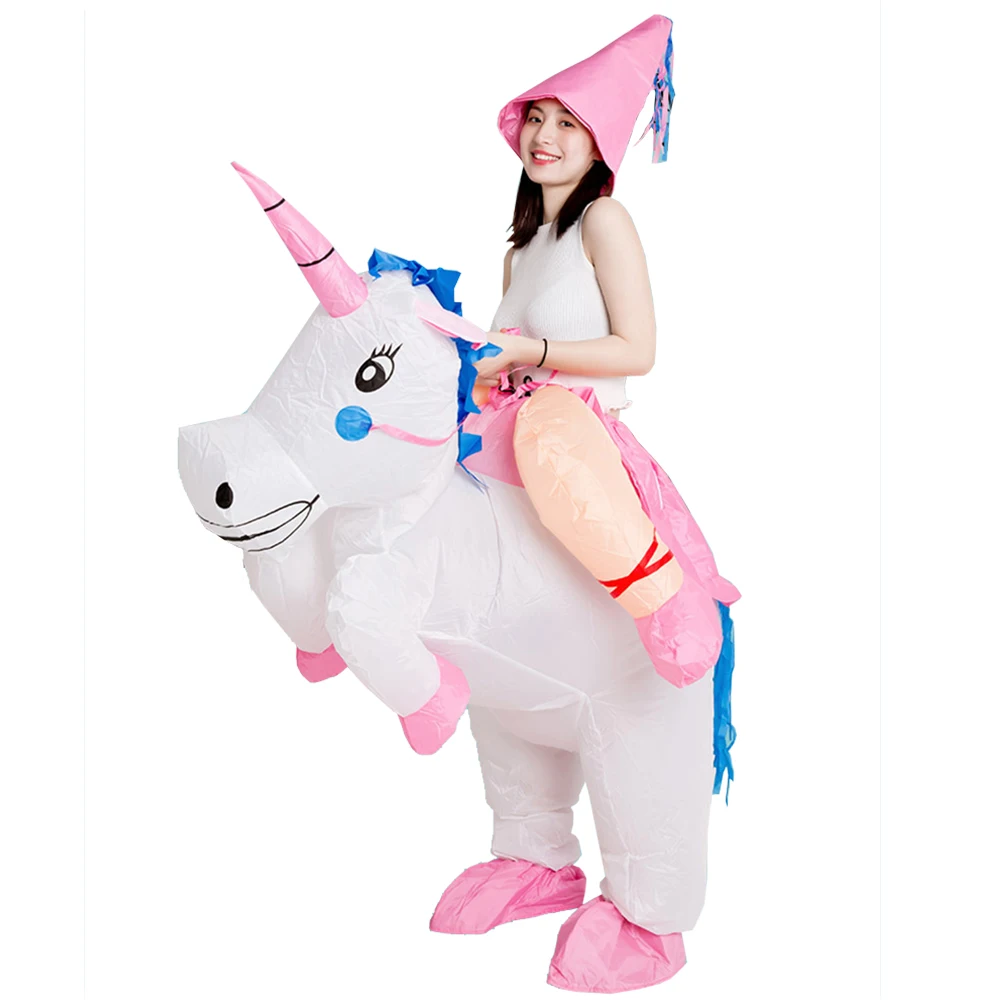 Надувной костюм единорога для взрослых и детей, надувной наружный костюм для вечеринки