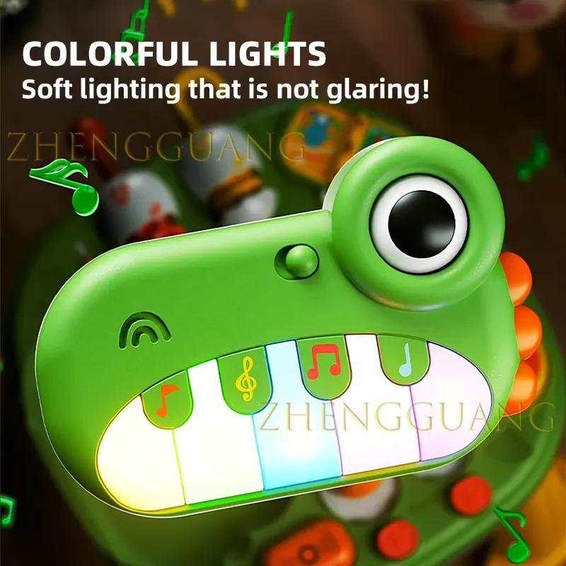 Zhengguang Multifunctional Dinosaur Piano Puzzle Game Learning Table Toys Baby Sensory Busy Board Montessori Toys for Toddler