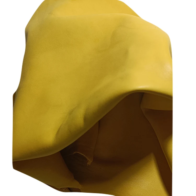 China Manufacturer natural soft genuine golden color sheepskin leather material for gloves