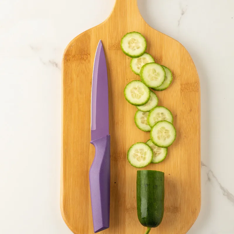 6 PCS Colorful Kitchen Knife Non-stick Coating Home  Stainless Steel Kitchen Knife Set