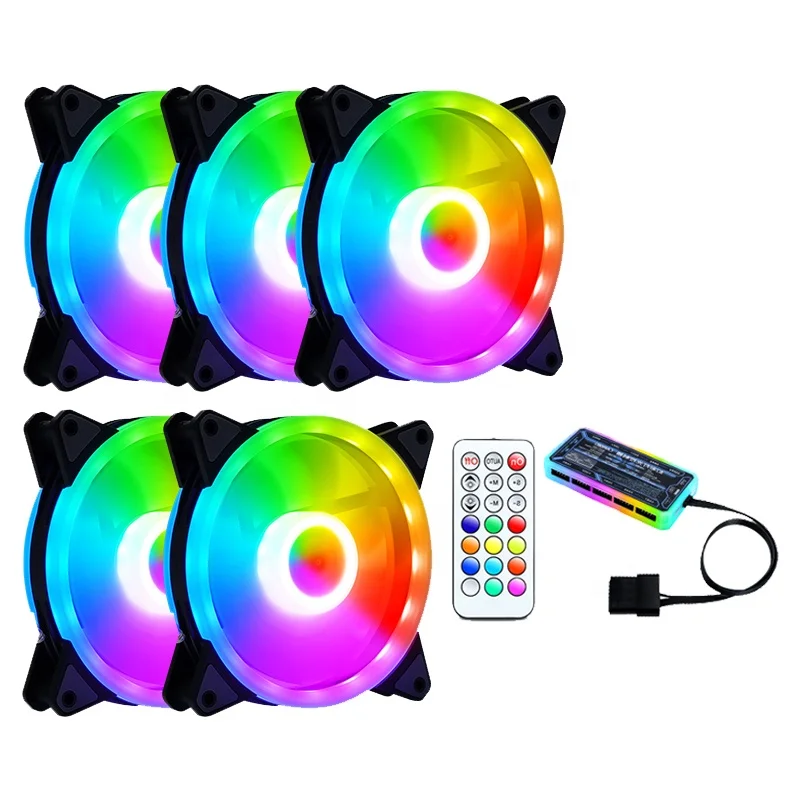  Готов к отправке 12 см управление rgb Изменение цвета Светодиодная симфония охлаждение бесшумный Компьютерный