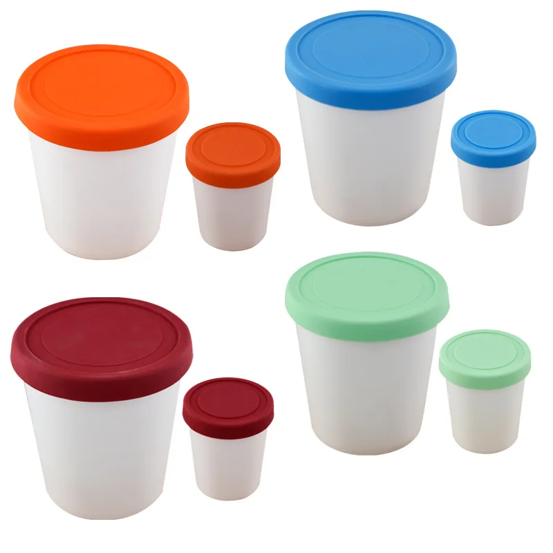 Different size ice cream container tub with lid ice cream plastic cup for home