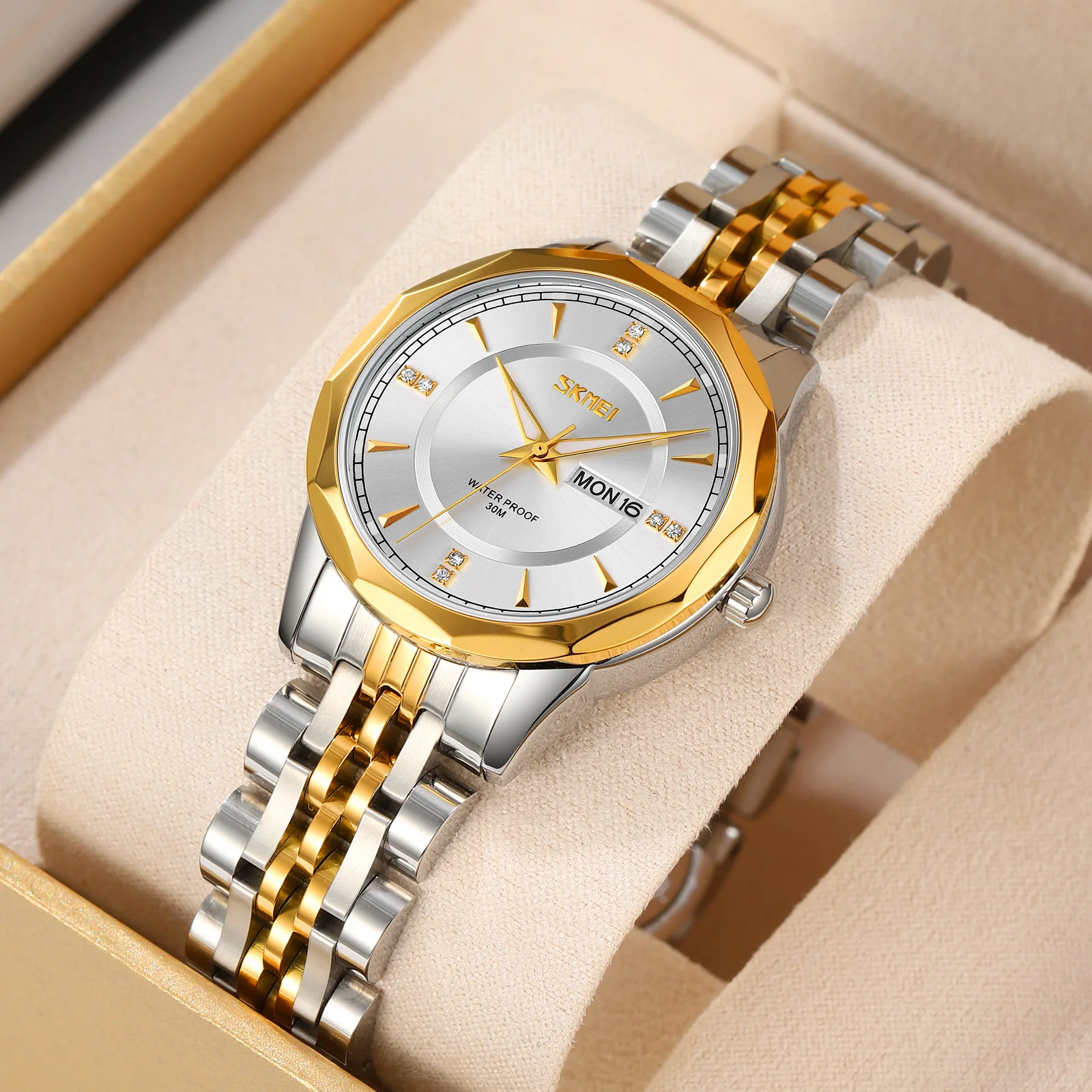 SKMEI 9264 High Quality Women Hot Sell Model Stainless Steel Luxury Lady Quartz Wristwatches