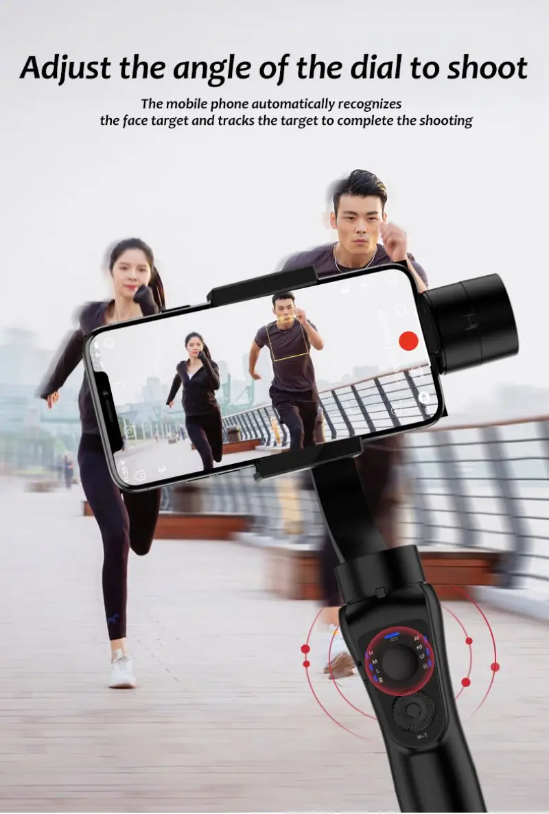 Pocket gimbal camera video smartphone handheld grip phone tripod holder led heads for stabilizers
