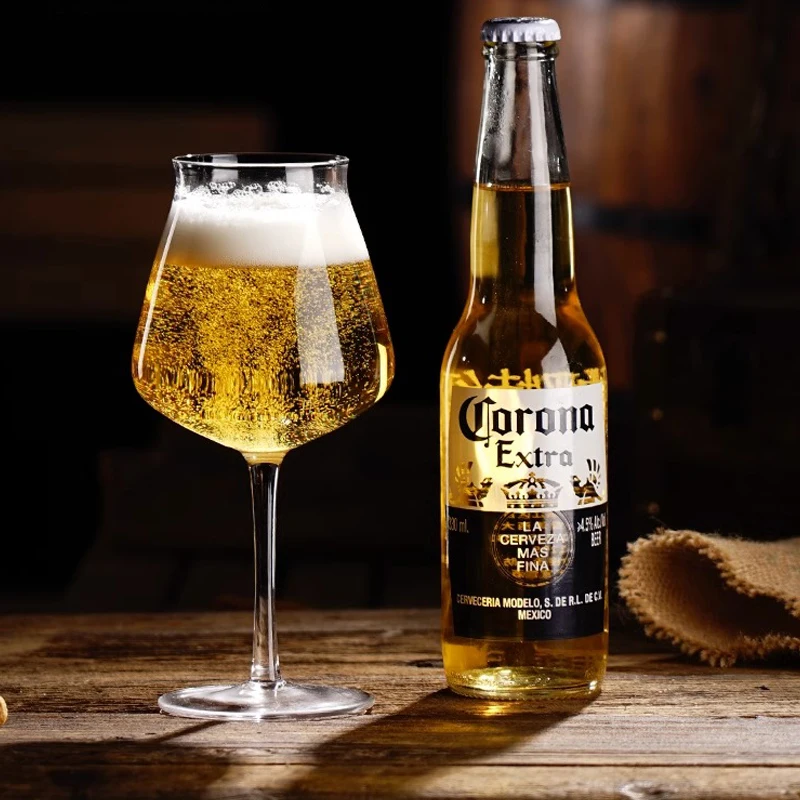 Wholesale High quality glass Blown Beer Glasses Customized Logo Beer glass high-foot beer glasses