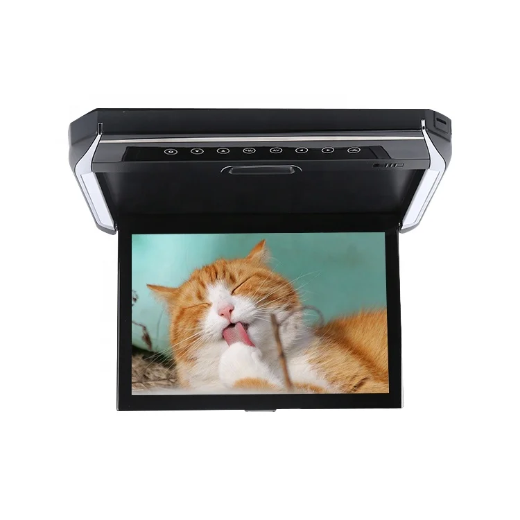 Car Ultra Thin Roof Entertainment TV Manual Flip Down Multimedia Audio Video Player 12.1inch HD Screen Car Roof Monitor