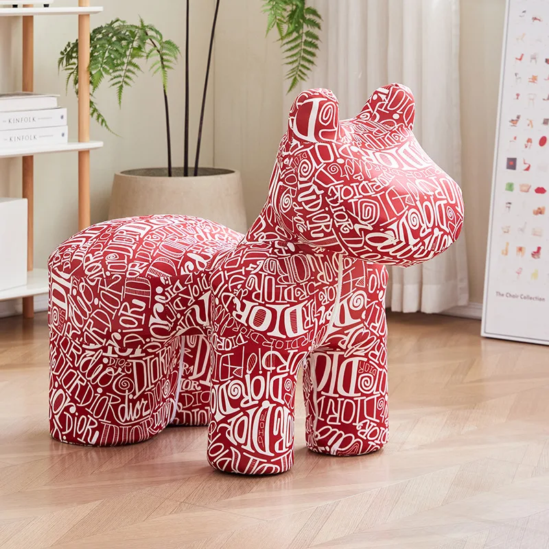 attractive design pony shape Ice silk fabric single chair accent chair plastic chair for living room