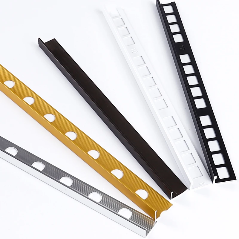 Foshan Flexible Aluminum Chrome Strip Ceramic Floor Border Profile Extrusion Brass Metal L Shape Tile Angle Trim