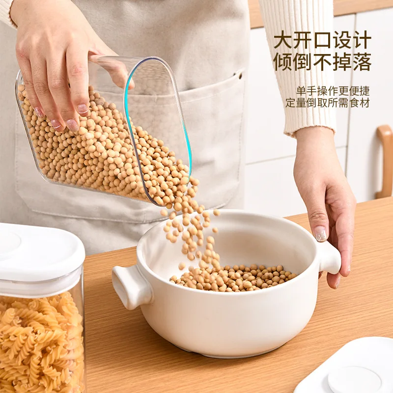 Waterproof Food Containers Dry Airtight Canisters with Plastic Sealable Jars Multifunction Food Bin Box Cereal Dispenser