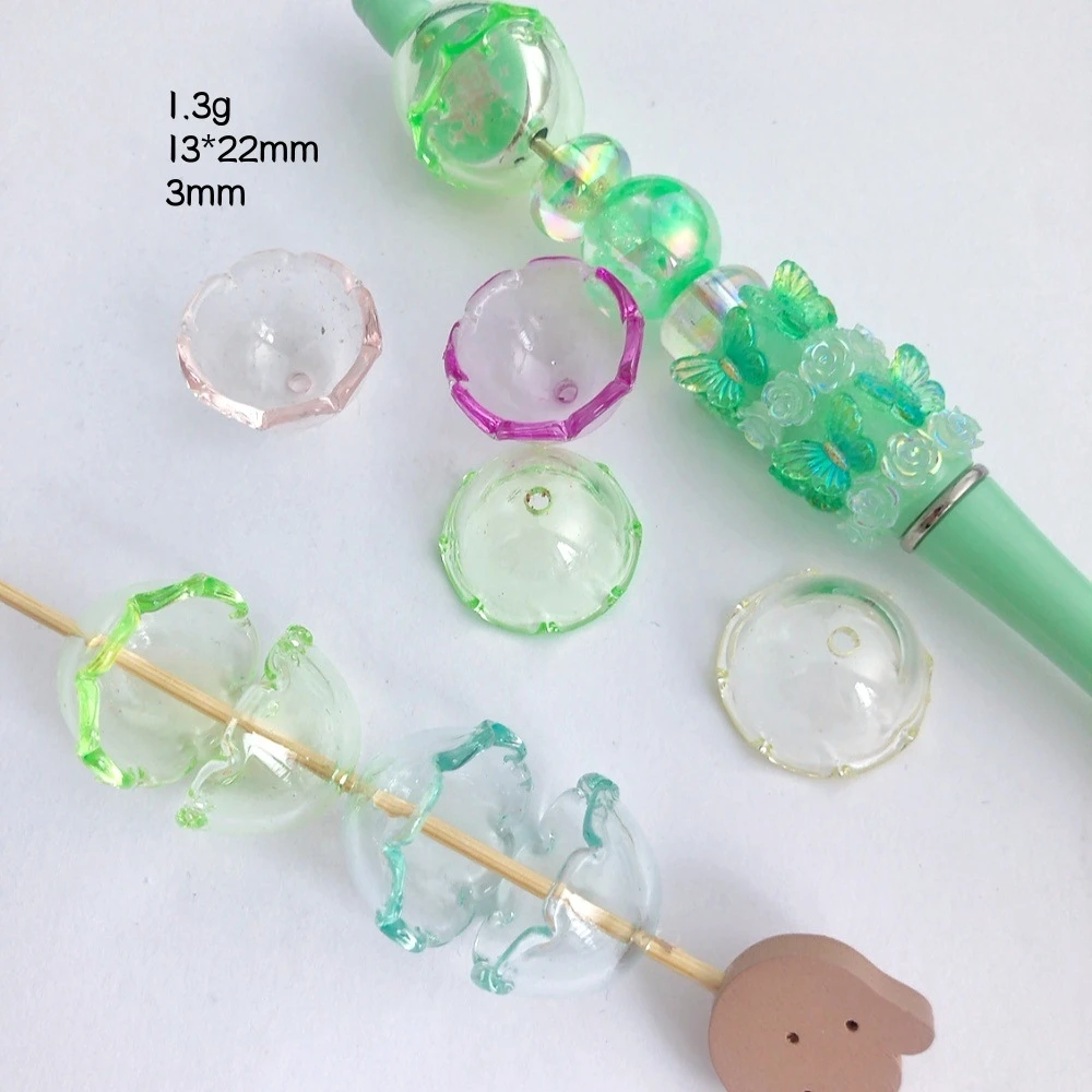 Simple 14-25mm Colorful Hollow Heart Star Beads Handmade Acrylic Beaded Charm For DIY Bracelet Necklace Jewelry Accessories