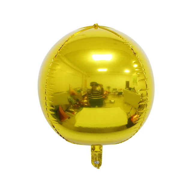Cheap Price Chrome Metal Aluminum Foil Balloons Colorful 4D Round Shape Wedding Birthday Halloween Party Decorations Balloon
