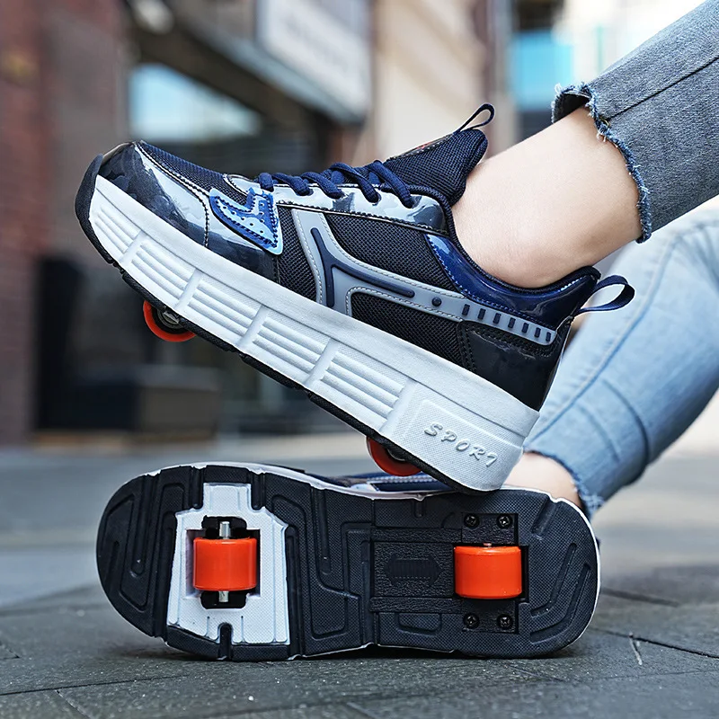 Kids Boys Girls Rechargealb Wheels Sneakers Fashion Roller Wheeled Sneakers