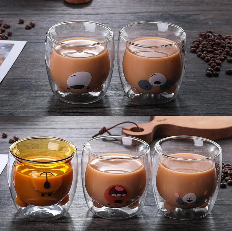 
High borosilicate double wall glass coffee cup 200ml 