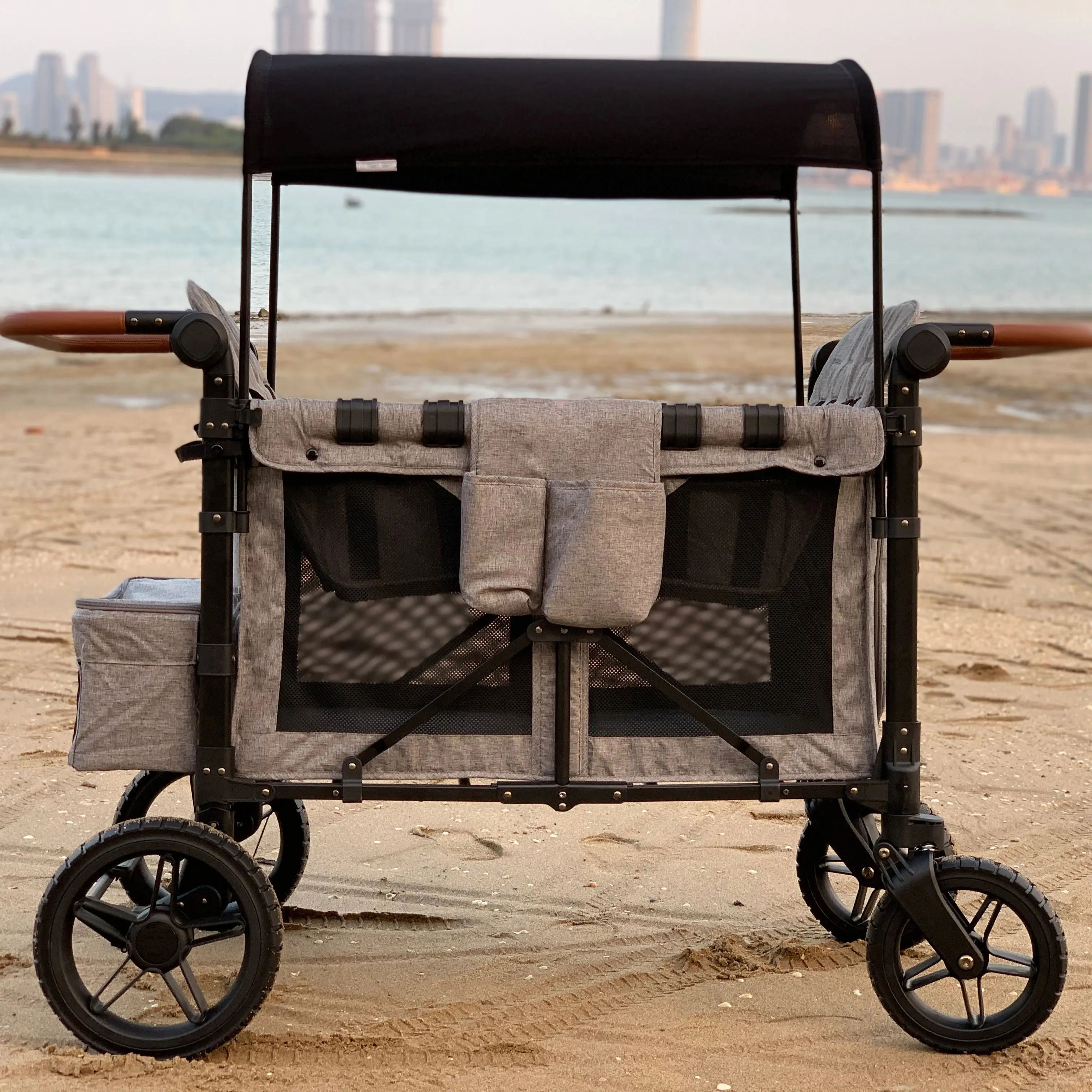 Best-selling 2023 Iron Multifunctional Garden Baby Strollers Large Space Portable And Foldable Baby Wagon