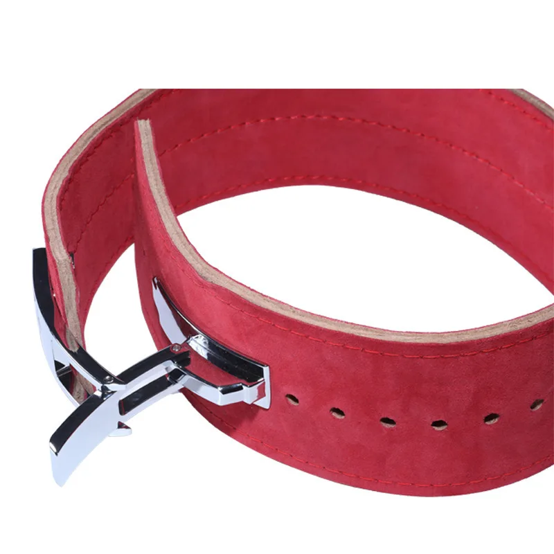 Strength lifting fitness belt squat hard pull four layers of cowhide men and women lifting lever buckle fitness belt belt guard