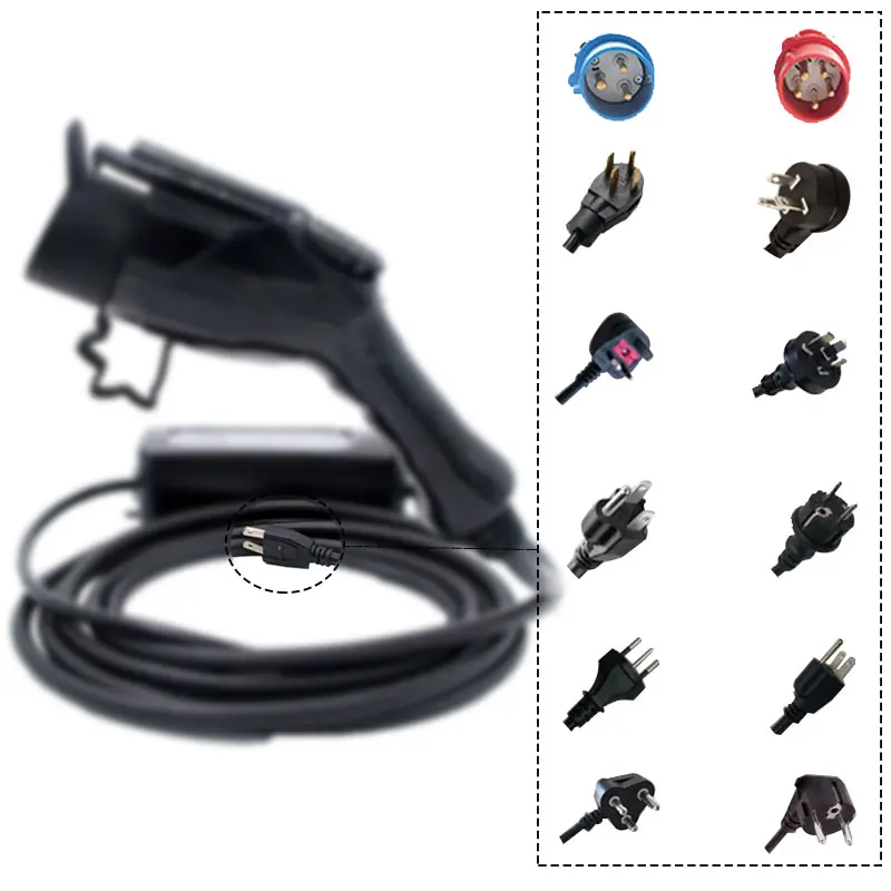 Level1 портативный зарядное устройство 16a evse j1772 schuko режим 2 ev зарядный кабель