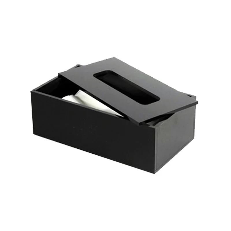 Office hotel home use exquisite square clear and customized color shape dimension acrylic transparent napkin tissue holder box