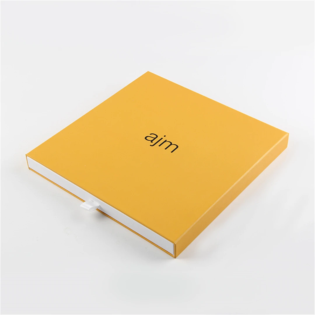manufacturer competitive price wholesale yellow gift box cardboard thin kraft paper drawer jewelry packaging boxes