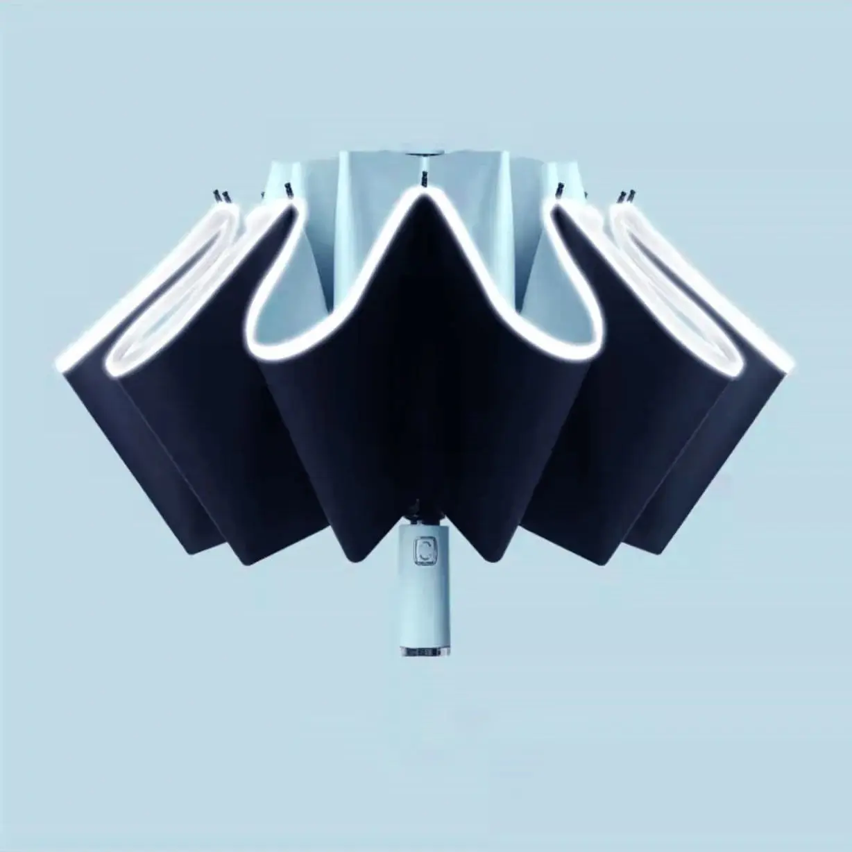 LSP28 New design Uv Proof 10K Large Windproof Umbrella with Reflective Strip Full Automatic Folding Sun Rainy Golf Umbrella