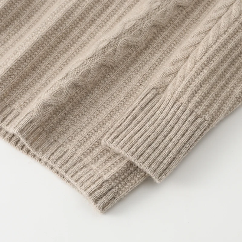 Wholesale Inner Mongolia Cashmere Knitwear Custom Rib Knitting Pure Cashmere Sweater Women