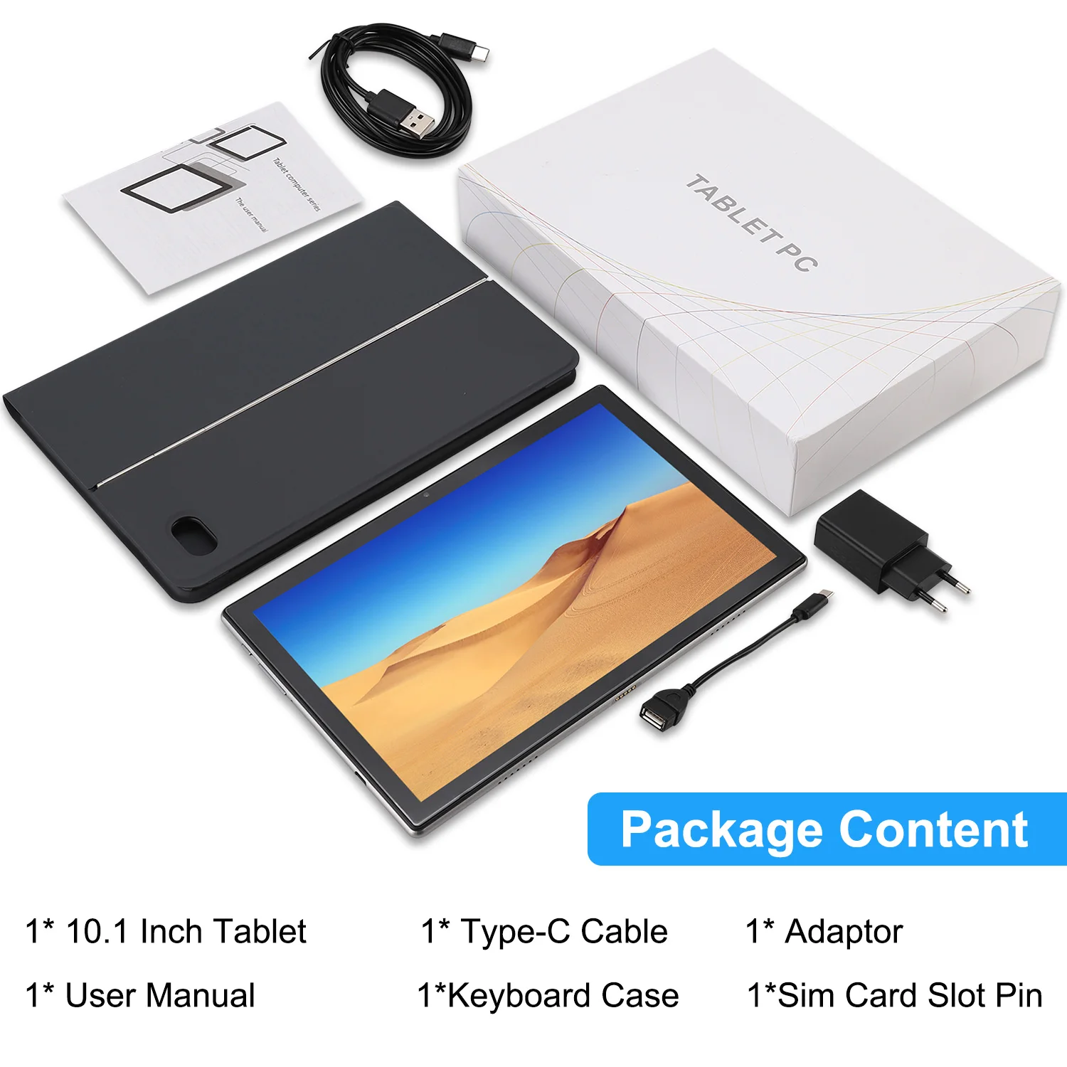 Wholesale 4G Phone Call 10.1 Inch Tablet PC With Keyboard 4GB+64GB Android 10.0 Dual SIM China Tablet PC