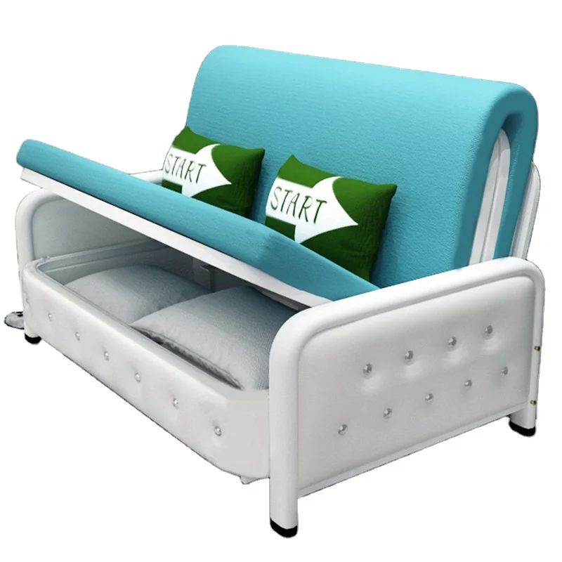 Modern Household Space Saving Living Room Furniture Solid Wood Folding Multi-function Sofa Bed With Storage