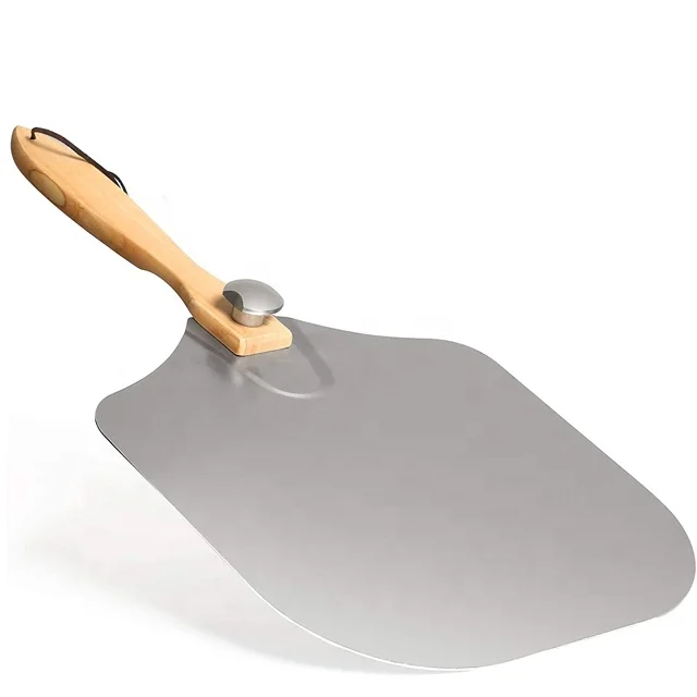 Aluminum Pizza Peel Shovel Set Foldable Pizza Peel Shovel with Wood Handle