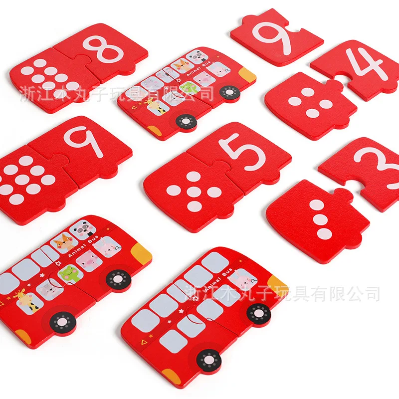 Montessori Toys for Toddlers Wooden Puzzles Jigsaw Cars Numbers Preschool Wood Gifts Autism Sensory Educational Toys for Kids