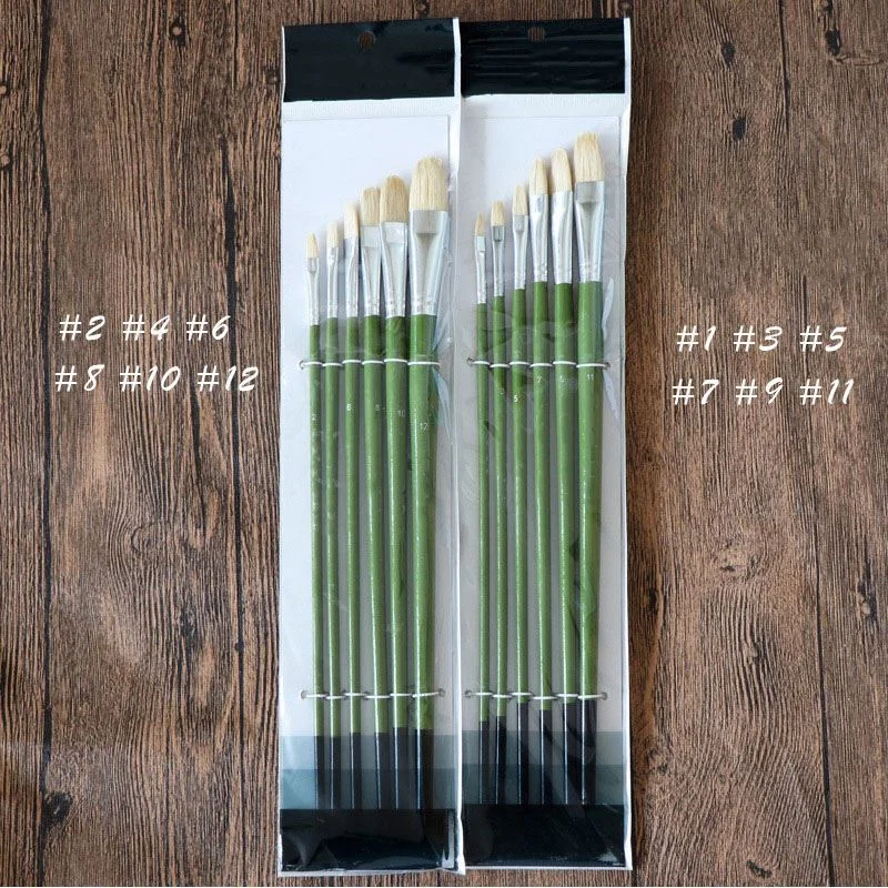 Factory Wholesale Professional 6pcs/set Oil Paint Artist Brush With opp Bag Artist Painting Brushes Set