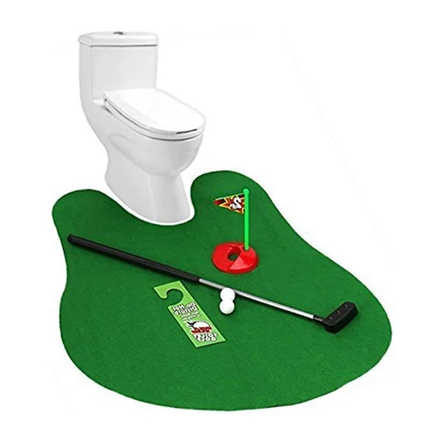 Hot selling mini golf toilet sports toys leisure funny toilet toy game set indoor