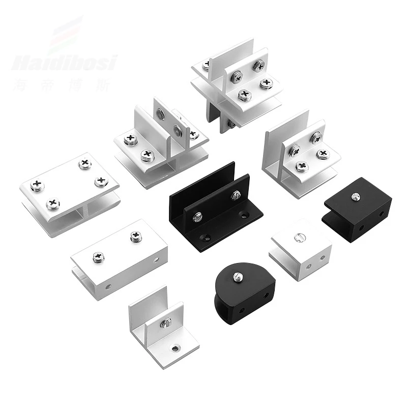 GH A204 4 Way Inside Shelf Connector Clip Chrome Anodized Aluminum 3-Way 90 Degree Glass Connector