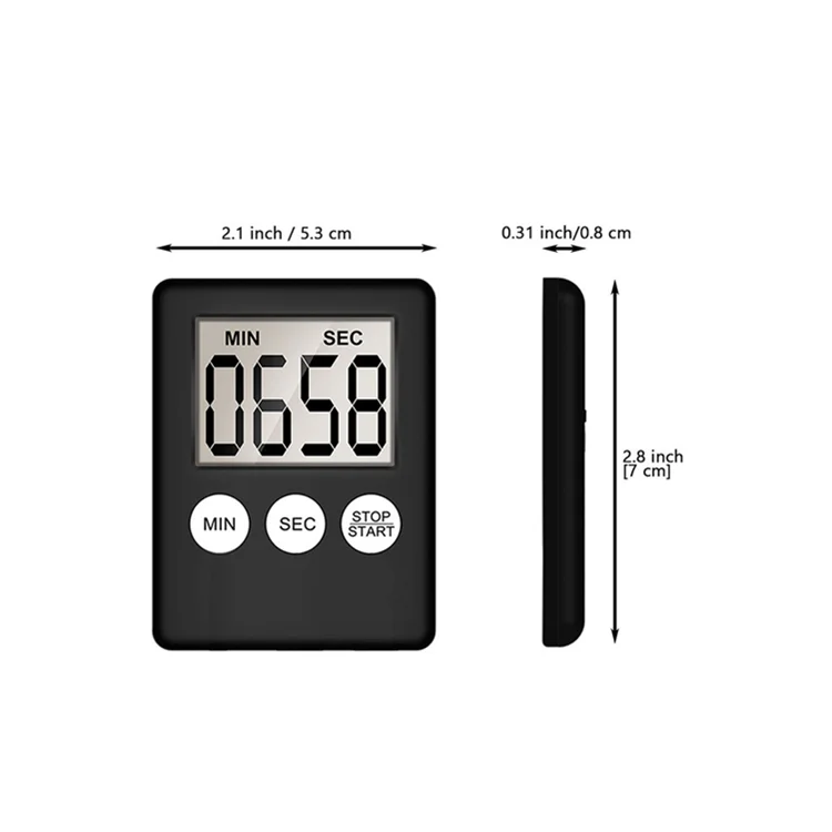 Stopwatch LCD Digital ABS Square Count Up Countdown Cooking Alarm Magnet Kitchen Timer