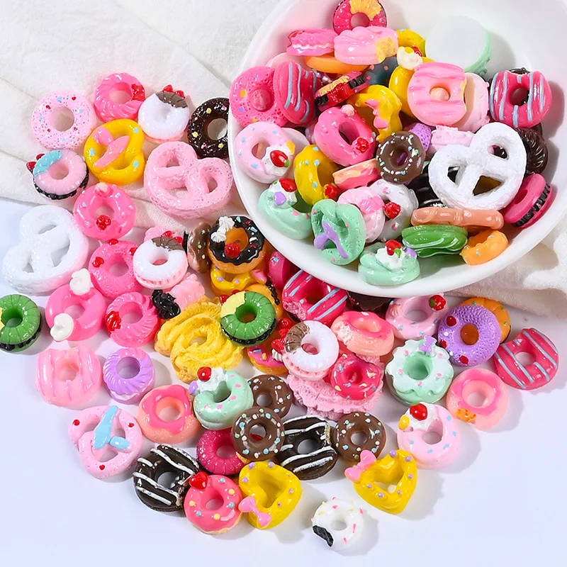 Kawaii 3D Nail Art Charms Mixed Resin Cute ice cream /Lollioop 3D Cookies Cartoon Candy Nail Decoration For DIY Acrylic Resin