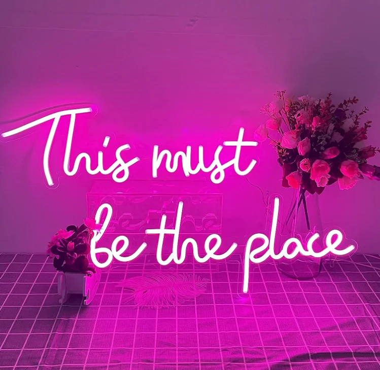 
Amazon Hot Custom LEDThis Must Be The Place Neon Signs for Wall Decor Pink Neon Light Sign for Home Decoration Bedroom 