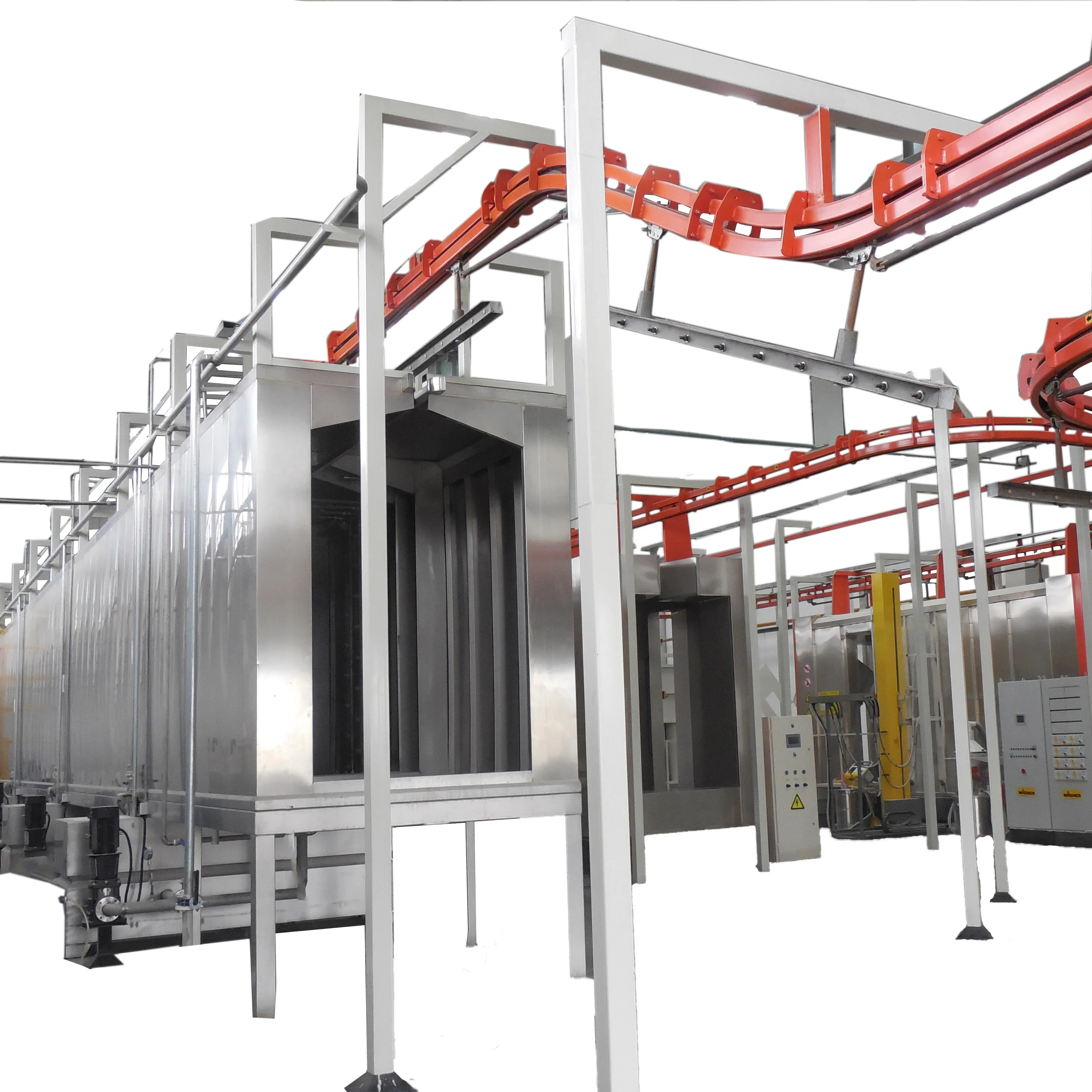 Metal coating machinery powder coating line with powder supply center