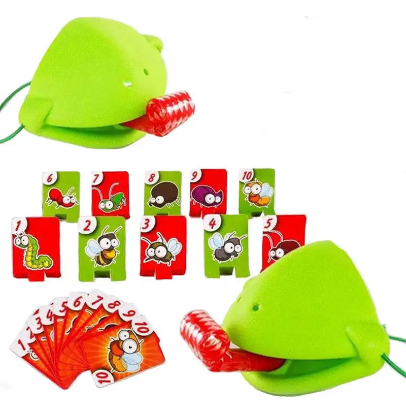 New Frog Tongue Out Funny Toy Tongue Chameleon Mask Bug Catch Desktop Game Lizard Spit Tongue Card Toy Desktop Interactive Toy