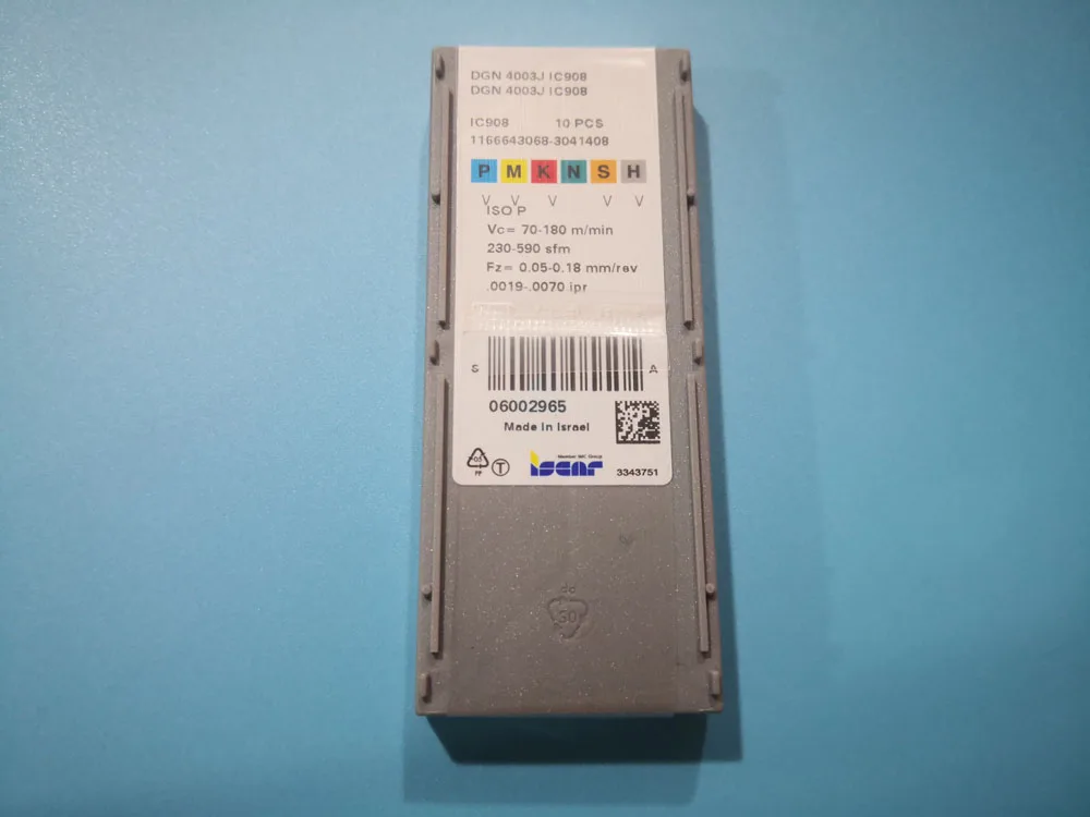 Карбидные вставки ISCAR DGN4003J IC908 10 шт./кор. Внутренние Внешние Токарные Вставки для стали нержавеющие чугунные