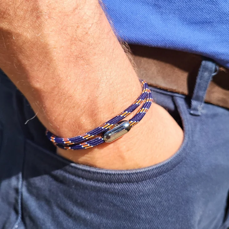 Minimalist Rope Bracelet Unisex Braided Paracord Nautical Double Wrap Bracelet With Strong Magnetic Clasp