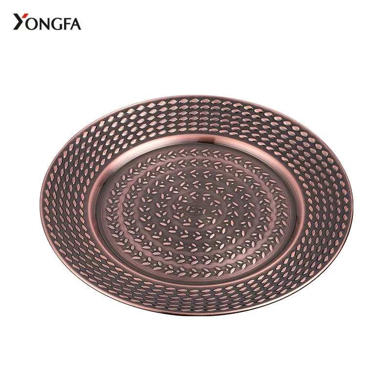 Wholesale 28cm metal tray stainless steel plate Dinner Plates Food Dishes&Plates For Dining