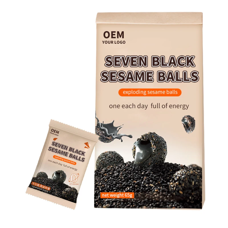 OEM/RTS Seven Black Sesame Balls Most Popular In 2024 crisp and rich in flavor original factory good for health