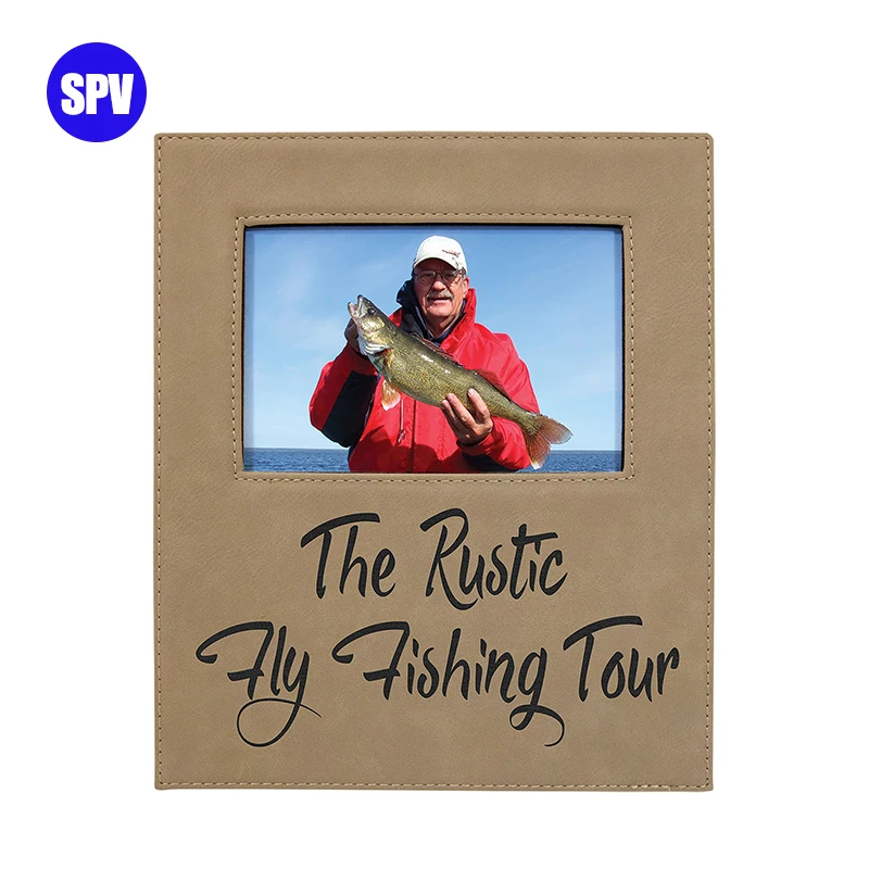 Personalized Logo Laserable Leatherette PU Leather Photo Frame