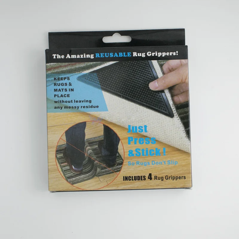 Furniture accessories hot seller black washable curling rug grippers anti slip pad carpet mat