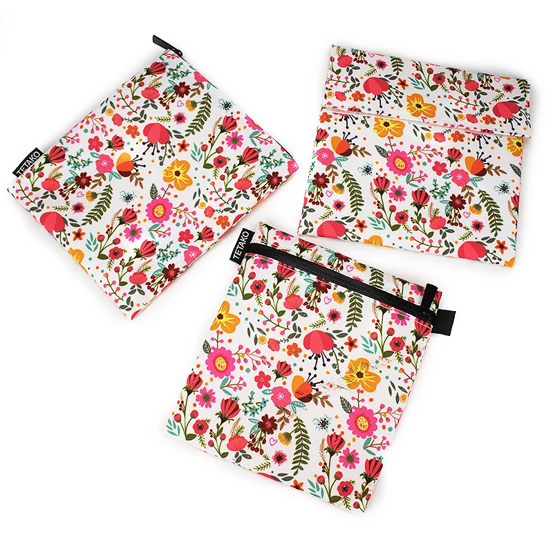 Customized Logo Portable Eco Friendly Washable Sandwich Food Reusable Snack Bag