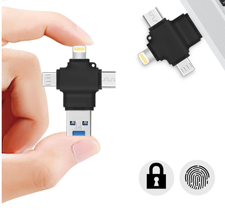OTG USB флэш-накопитель 128 Гб 64 ГБ 32 16 8 4 2 металлический накопитель смартфон