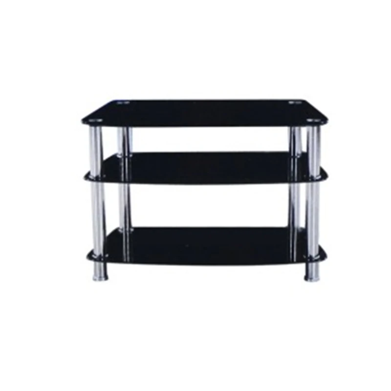 Best selling tempered glass chromed legs tv stand  made in china 2 layers tempered glass TV stand